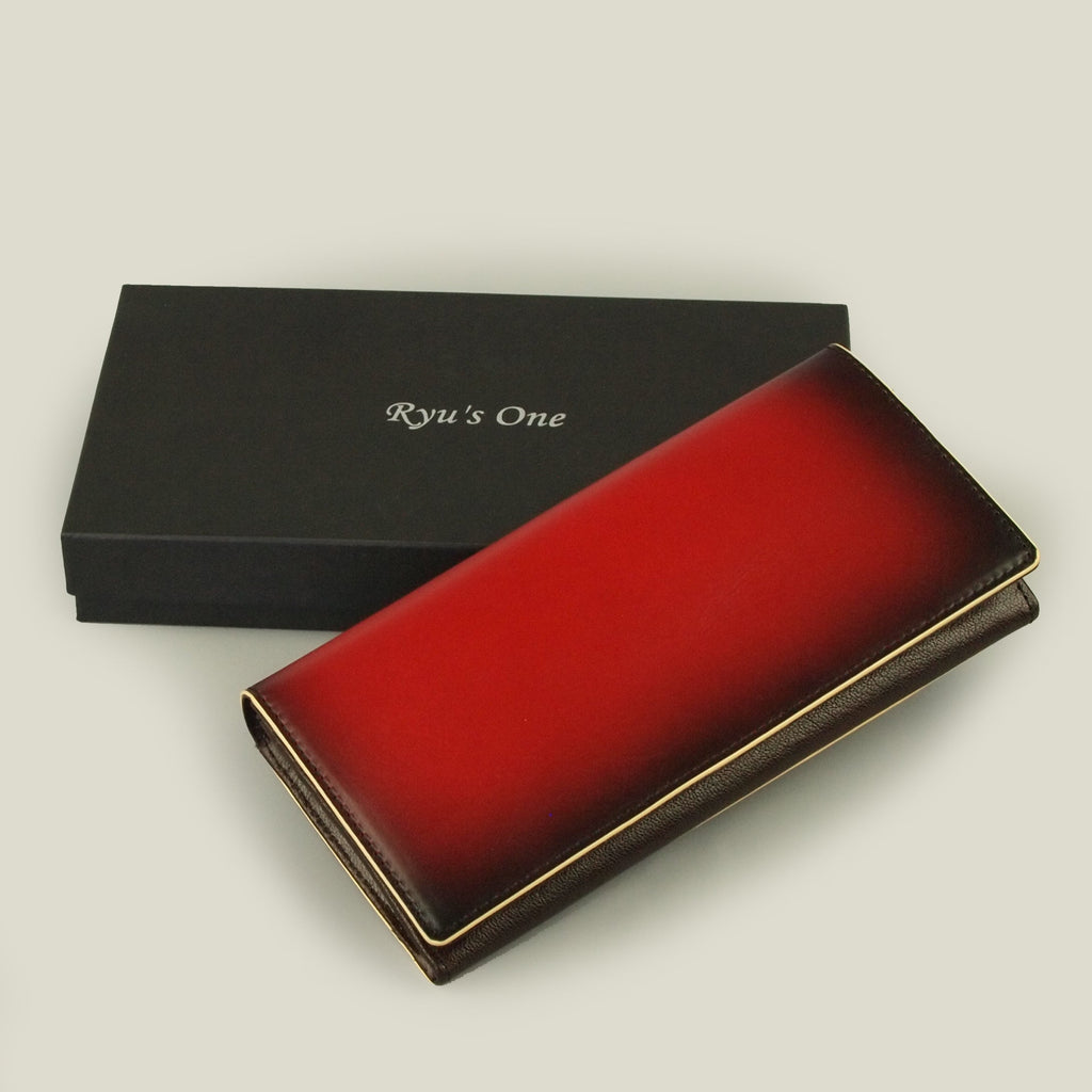 【EC限定】長財布／海外製／牛革／ロングウォレット／財布／レッド／ネイビー／赤色／紺色／154004