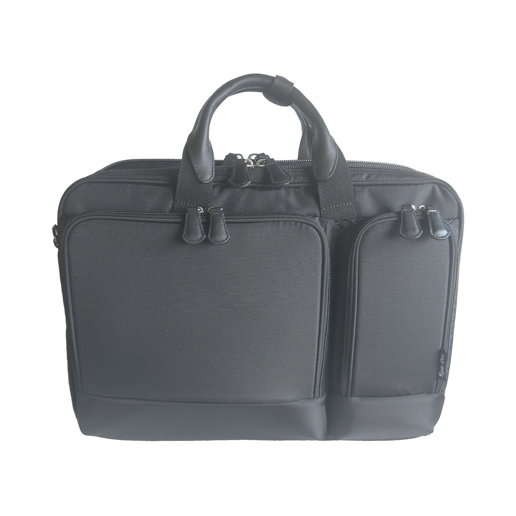 【訳アリ品】海外製／A4対応／２BOX／マチ拡張／エキスパンダブル／ビジネスバッグ／ブラック／黒色／102542／RYU'S ONE