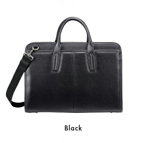 海外製／合成皮革×ポリエステル／A4対応／40cm／2way／自立型／三方開き／就活／リクルート／面接／ビジネス／ビジネスバッグ／ブラック／ネイビー／黒色／紺色／541501
