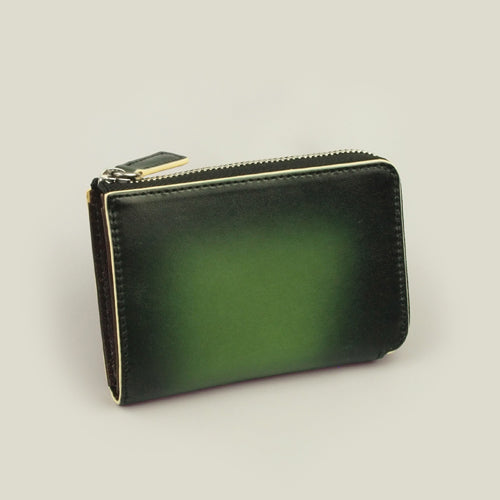 【訳アリ品】海外製／牛革／レザー／小銭入れ／コインケース／カードホルダー／箱入り／グリーン／緑色⓶／2025年ラッキーカラー／154002