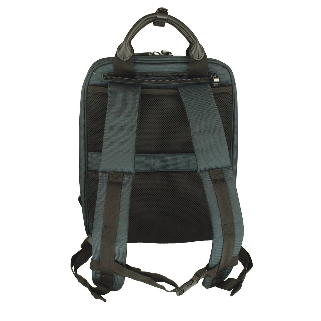 【訳アリ品】海外製／PC対応／自転車対応／A4対応／薄型／スリム型／２WAY／リュック／手提げ／ハンドル付／ネイビー／紺色／126029