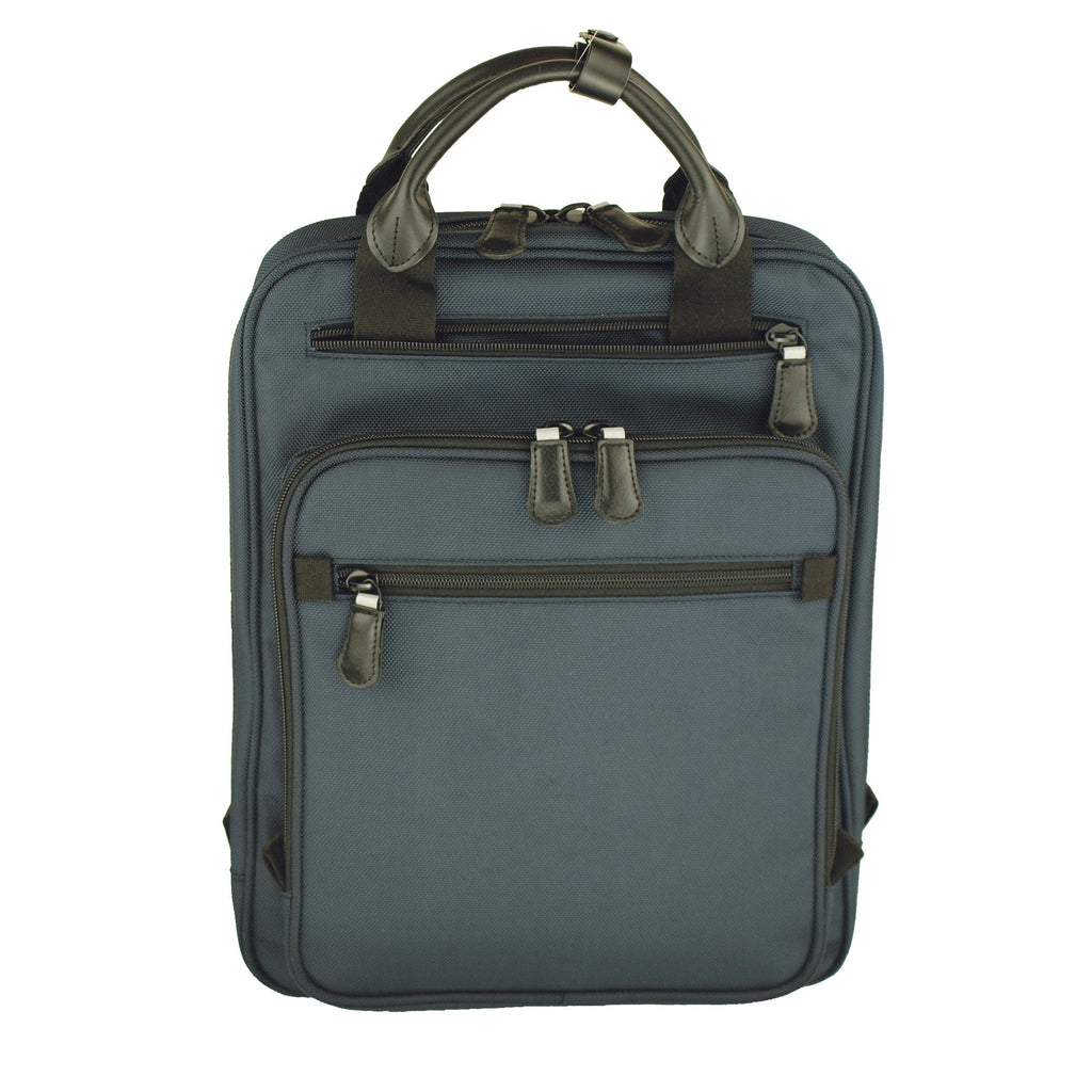 【訳アリ品】海外製／PC対応／自転車対応／A4対応／薄型／スリム型／２WAY／リュック／手提げ／ハンドル付／ネイビー／紺色／126029