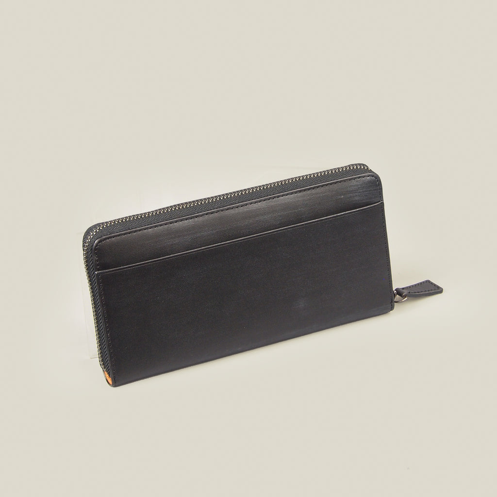 【EC限定】海外製／木目調／牛革／レザー／長財布／ラウンド財布／ファスナーなめらか／箱入り／154040【在庫限り】